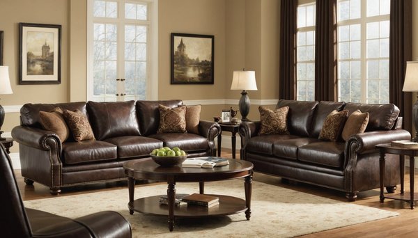 Idées de déco salon autour d'un canapé en cuir convertible